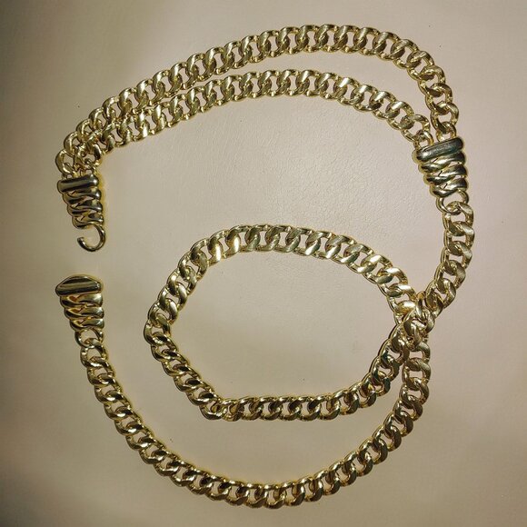 Gold Chain Waist Belt Double Layer Design Versatile Adjustable Vintage Style main image 9